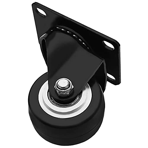 Swivel Caster Wheels Rubber Base with Top Plate & Bearing Heavy Duty Pack of 4 Black by Online Best Service (2.5" NO Brake) - size: 2.5 Inch No Brake
