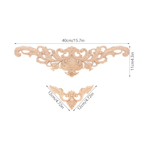 10Pcs Wood Appliques Onlays Decorative Carved Appliques Carving Decals - color: 10Pcs/Set