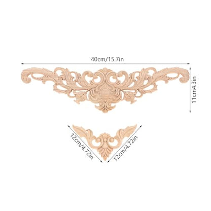 5Pcs Wood Appliques Onlays Decorative Carved Appliques Carving Decals - color: 5Pcs/Set