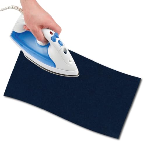 USIT, 1pc Iron-On Mock Suede Repair Patch, 24"x9", Ideal for Repairing Trousers, Jackets and Shirts, Unalterable Dyes, Medium Blue - color: Medium Blue, size: 23x60 cm