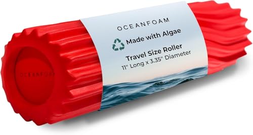 Oceanfoam Ripple Roller - Small Foam Roller for Physical Therapy (Red) - color: Red