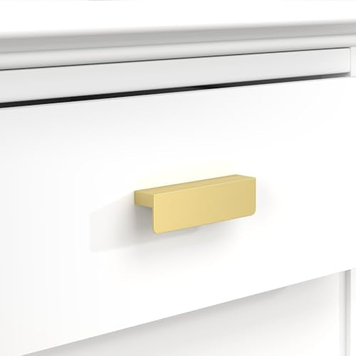 Peaha 10 Pack 3 Inch Gold Cabinet Handles Finger Edge Pulls for Cabinets - color: Gold, size: 3" Hole Center