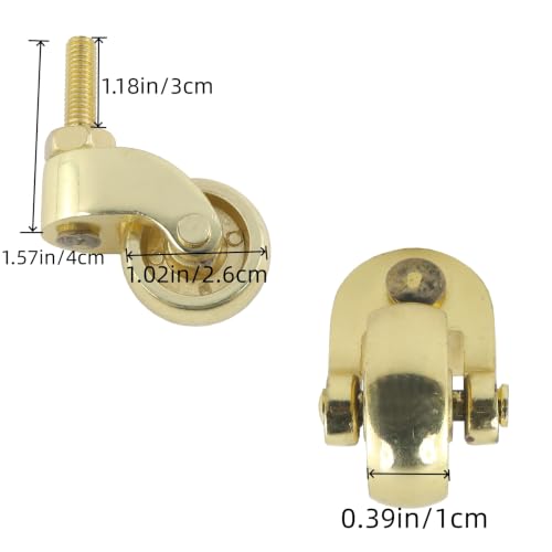 Caster Wheels 1" Small 360° Swivel Antique Gold Chair Wheel, 4 Pcs - style: Gold