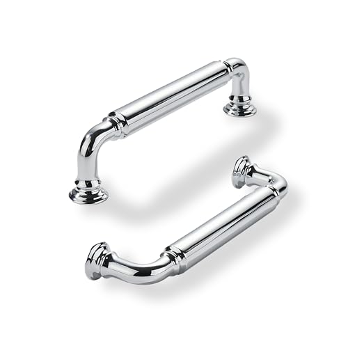 khtumeware 2-Pack Polished Chrome Heavy-Duty Solid Cabinet Pulls, 3-1/2 Inch (89mm) Hole Center, Drawer Pulls, Cabinet Hardware, Suitable for Kitchen Cabinets, Bathrooms and Dressers - color: Polished Chrome, size: 3-1/2 Inch(89mm)Hole Center