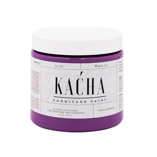 Kacha Furniture Paint | Purple Chalk Style Paint for Furniture, Cabinets, and Crafts | Pint -16 oz | Purple Emperor | Low VOC | Matte | (Topcoat Required) - color: Purple Emperor, size: 16 Fl Oz (Pack of 1)