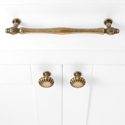 Antique Brass Cabinet Knobs Round Cabinet Pulls 10 Pack 2510 - color: Antique Brass, size: Single Hole
