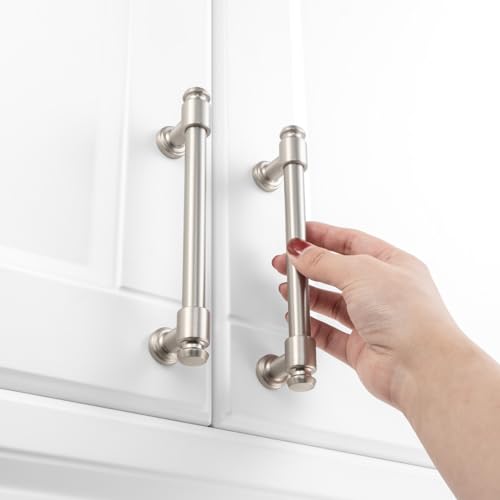 KOOFIZO 10 Pack 5 in Brushed Nickel Cabinet Pull, Drawer Handles P11 - color: Brushed Nickel, size: 5" CC