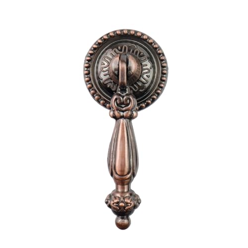 4Pcs Cabinet Tear Drop Pull Knobs with Screws, Red Bronze, 2.6inch - color: Red Bronze