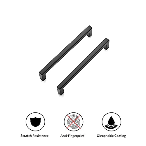 Ravinte Matte Black Cabinet Handles Solid Cabinet Pulls, 5 Inch CC, 5 Pack - color: Black, size: Flat Black 5" Hole Center