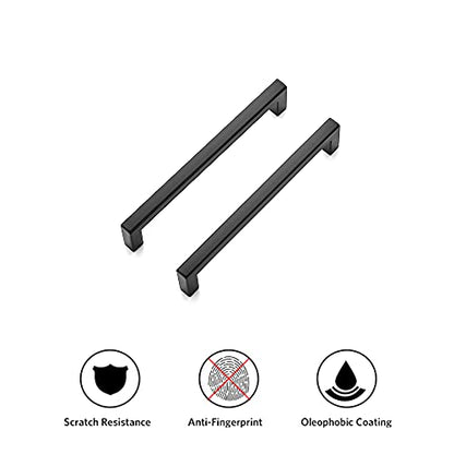 Ravinte Matte Black Cabinet Handles Solid Cabinet Pulls, 5 Inch CC, 5 Pack - color: Black, size: Flat Black 5" Hole Center