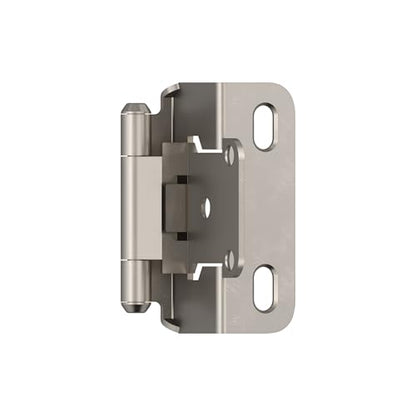 Amerock 1 Pair 1/2" Overlay Satin Nickel Partial Wrap Cabinet Hinge - color: Satin Nickel, size: 1/2 Inch (13 mm) Overlay