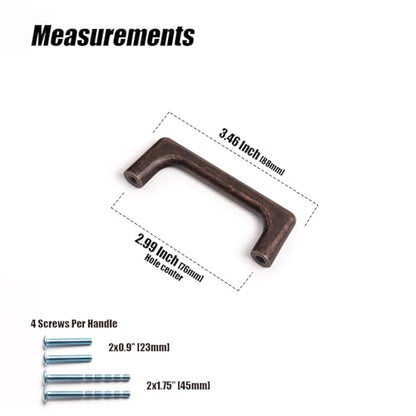 Goo-Ki Antique Oil Rubbed Bronze Cabinet Pulls with 3''(76mm),Retro Style Solid Zinc Cabinet Handles for Drawer,Cupboard, Wardrobe,24 Pack - color: Antique Oil Rubbered Bronze, size: 3'' Hole Centers