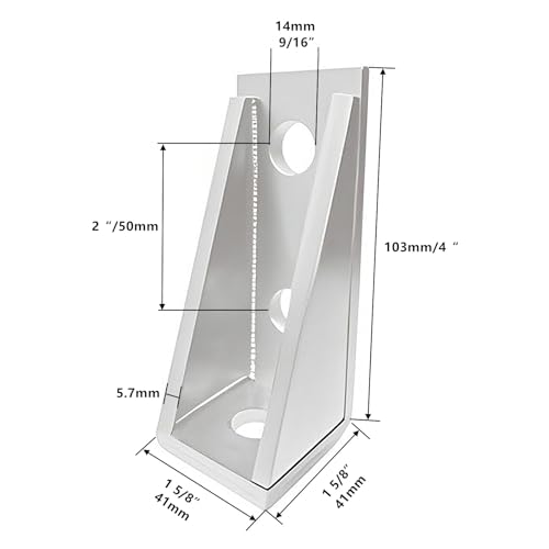 90° Gusseted Fitting for 1-5/8" Unistrut Strut Channel - color: Silvery 4 Pack