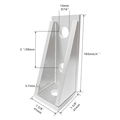 90° Gusseted Fitting for 1-5/8" Unistrut Strut Channel - color: Silvery 4 Pack