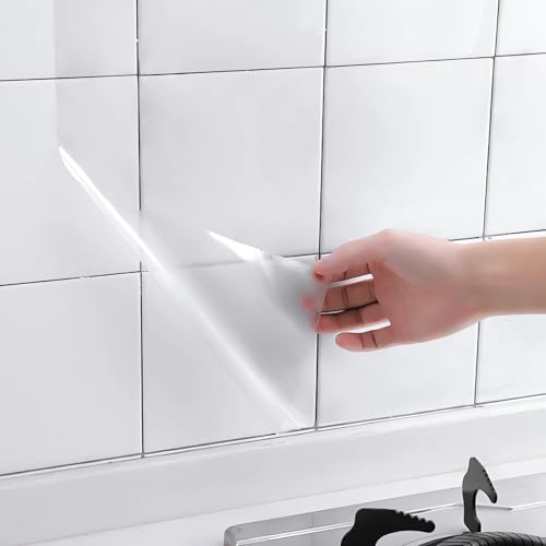 Clear Contact Paper Roll 17.7'' x 393'' Clear Glossy Self-Adhesive Film Cover Removable Protective Film Transparent Liners Drawers Shelves Kitchen Cabinets Desks Fridge Roll - color: Clear, size: 17.7"W x 393"L