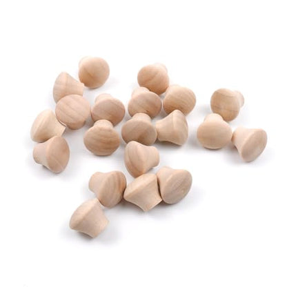 Oedema 20Pcs Mini Wood Unfinished Cabinet Knobs 0.69x0.55in Drawer Pulls - style: Style 1,18*15mm,20pcs