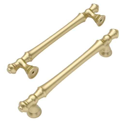 Amerdeco 10 Pack Brushed Gold Cabinet Pulls 5" - color: Brushed Gold, size: 5" hole center