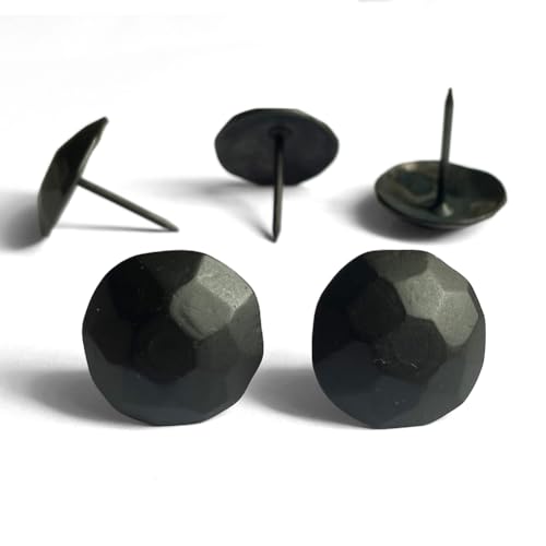 60PCS Large Round 1-inch Matte Black Upholstery Tacks,D25mmxL26mm Long - color: D25mmxl26mm Matte Black