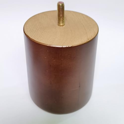 4 Inch Wood Furniture Legs - Solid Wood Sofa/Cabinet/Desk/Bookcase Replacement Legs with Mounting Plate & Screws - Set of 4 - size: 4 inch Oak