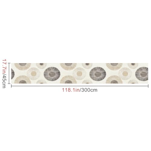 HOMETITUTE Neutral Circle Peel and Stick Wallpaper 118.1x17.7 Inch Vinyl - color: Beige Geometric Circle