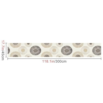 HOMETITUTE Neutral Circle Peel and Stick Wallpaper 118.1x17.7 Inch Vinyl - color: Beige Geometric Circle