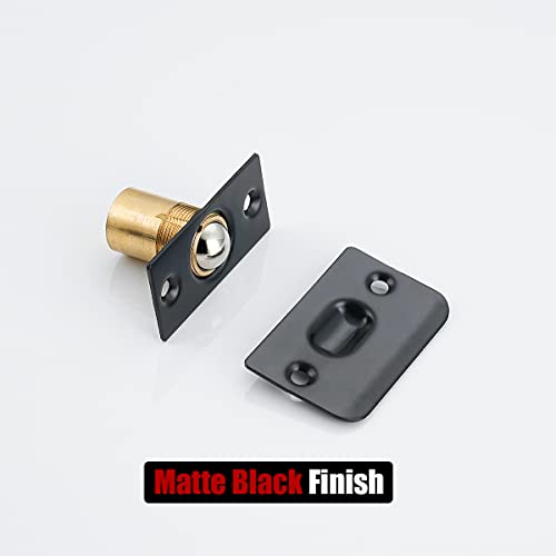 JQK Closet Door Ball Catch Hardware, Stainless Steel Catch Adjustable with Strike Plate, Black Finish 8 Pack, HBC100-BK-P8 - color: Black, size: Standard 8 Pack