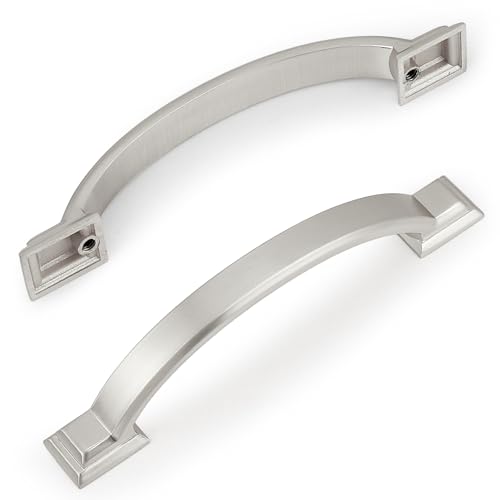 Probrico 5 Pack 3-3/4 Inch Brushed Nickel Cabinet Pulls Solid Zinc Alloy - color: Brushed Nickel, size: 3-3/4" Hole Center(96mm)