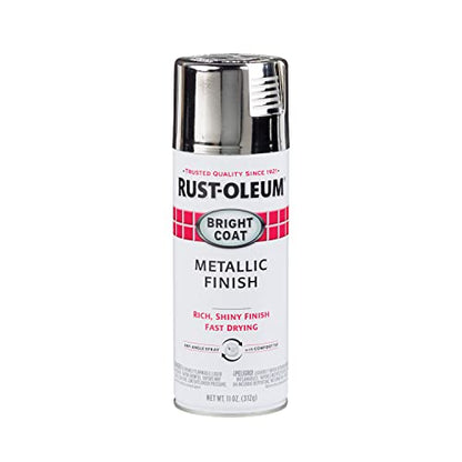 Rust-Oleum Stops Rust Bright Coat Metallic Spray Paint, Chrome - color: Chrome, size: 11 Ounce (Pack of 1)