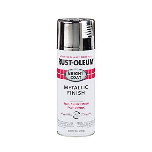 Rust-Oleum Stops Rust Bright Coat Metallic Spray Paint, Chrome - color: Chrome, size: 11 Ounce (Pack of 1)