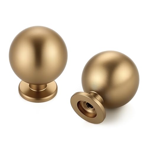 Champagne Bronze Cabinet Knobs 12 Pack Round Ball Drawer Knobs, 1" Diameter - color: Champagne Bronze