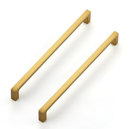 Ravinte Brushed Brass Solid Pulls Cabinet Handles 8 Inch 5 Pack - size: 8 Inch Hole Center