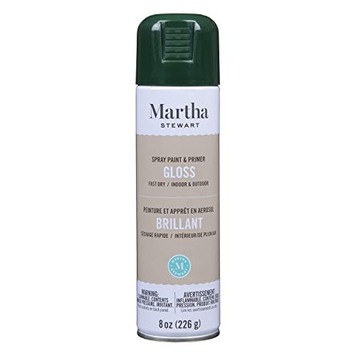 MARTHA STEWART Paint & Primer 8oz Spray Paint, Gloss Classroom Green (42897) - color: Gloss Classroom Green