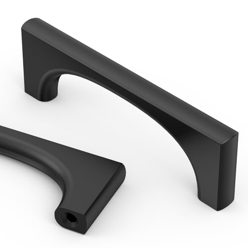 Asidrama 10 Pack 3 Inch(76mm) Matte Black Cabinet pulls Kitchen Cabinet Handles, Cabinet Pulls Kitchen Cabinet Hardware for Cupboard Drawer Pulls 2321 - color: Matte Black, size: 3" Hole Center, style: 10 Pack