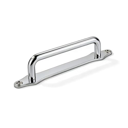khtumeware 5 Pack 3-3/4 Inch Hole Center Polished Chrome Cabinet Pull with Backplate Solid Heavy Duty Handles with Backplate Cabinet Pulls for Drawer Kitchen Improvement Hardware - color: Polished Chrome, size: 3-3/4 Inch Hole Center
