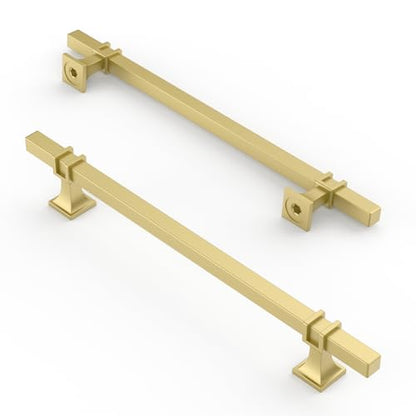 Asidrama 10 Pack 7.5 Inch(192mm) Brushed Gold Kitchen Cabinet Handles, Cabinet Pulls Kitchen Cabinet Hardware for Cupboard Drawer Pulls - color: Brushed Gold, size: 7.5" Hole Center