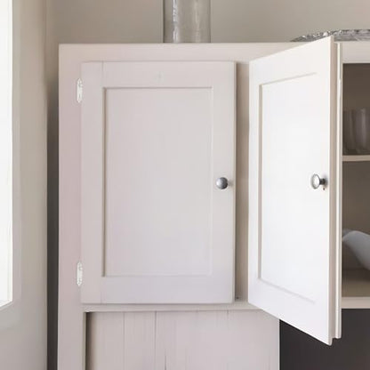 White Cabinet Hinges, 3/8 Inch Inset, 4 Pack(2Pairs) - color: White