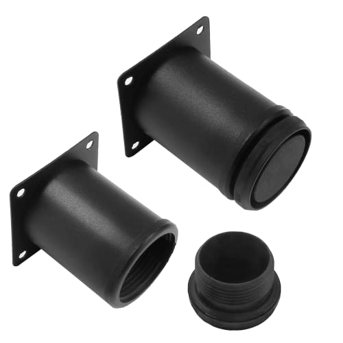 Set of 4 Adjustable Stainless Steel Furniture Legs 2.4 Inch Black - color: Black, size: 2.4 inch