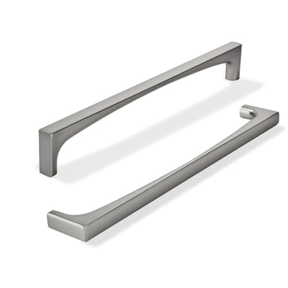 khtumeware 5 Pack Solid Handles 12-Inch(305mm) Brushed Nickel Cabinet Pulls,Heavy Duty for Kitchen Cabinets, Cupboards, Drawers and Bathroom Hardware - color: Brushed Nickel, size: 12"(305mm) Hole Center, style: 5-Pack