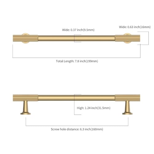 Amerdeco 10 Pack Champagne Bronze Cabinet Pulls 6.3" - color: Champagne Bronze, size: 6.3"/160MM