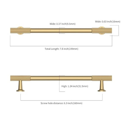 Amerdeco 10 Pack Champagne Bronze Cabinet Pulls 6.3" - color: Champagne Bronze, size: 6.3"/160MM