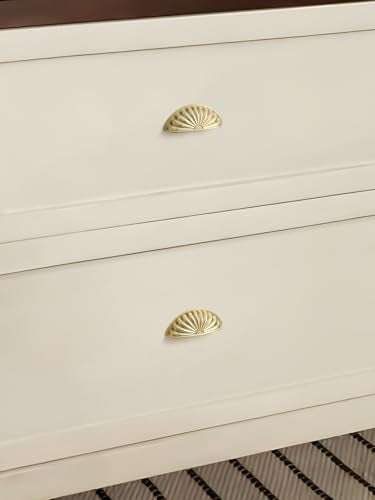 Brushed Gold Cabinet Cup Pulls 2.5" Hole Center 5 Pack Brass Drawer Pulls Kitchen Hardware Cabinet Handles Dresser Handles - color: Brushed Gold, size: 2.5"(64mm) Hole Center