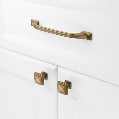 KOOFIZO 10 Pack 5 in Antique Brass Cabinet Pulls, Brass Drawer Handles 1958 - color: Antique Brass, size: 5" CC