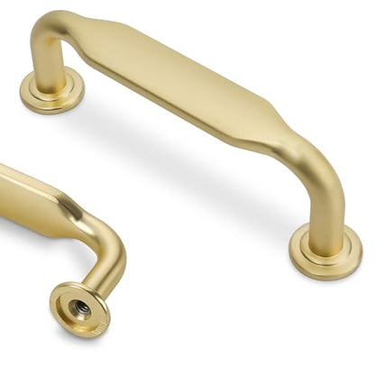 10 Pack 3 inch Brushed Gold Kitchen Cabinet Handles - color: Brushed Gold, size: 3'' Hole Center(76mm)