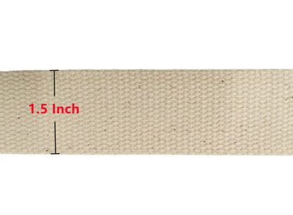 Abbaoww 11 Yards Natural Heavy Cotton Webbing 1.5 Inch for Sewing DIY Craft Bags Making Outdoor Supplies (1.5 Inch) - size: 1.5 Inch