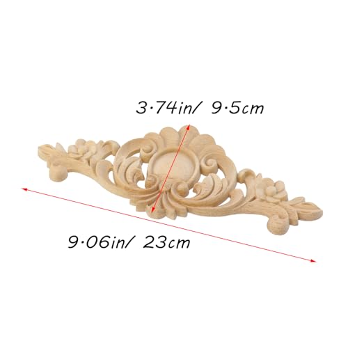 Antrader 4Pcs Unpainted Wood Carved Appliques for Home Decoration,Style 8 - style: Style 8