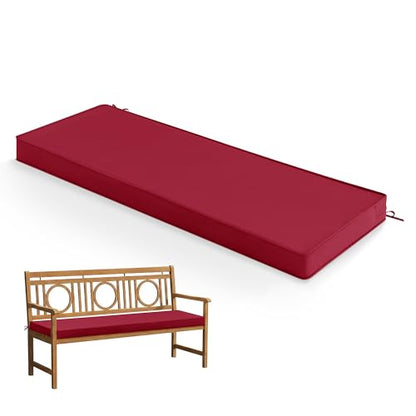 Summsun Outdoor Bench Cushion Pad, 45 x 18 x 3 Inch, Burgundy - color: Red, size: 45x18x3 Inch
