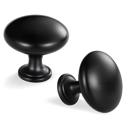Lardmon 10 Pack Matte Black Round Cabinet Knobs 1.2 Inch(30.5mm) Dia. Mushroom Drawer Knobs Modern Single Hole Cabinet Pulls Solid Kitchen Knobs Cabinet Handles Kitchen Hardware for Dresser - color: Matte Black, size: 1.2 Inch Diameter, style: 10 Pack