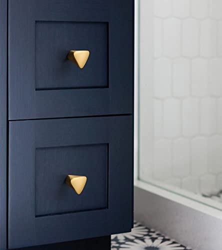 6 Pieces Gold Triangle Cabinet Knob, Brass Dresser Drawer Knobs - size: 6 Pack