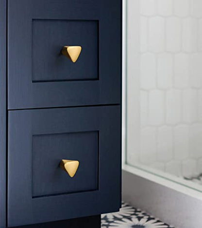 6 Pieces Gold Triangle Cabinet Knob, Brass Dresser Drawer Knobs - size: 6 Pack