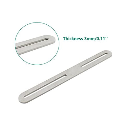 4 PCS Flat Straight Brace Brackets Mending Plates Repair Fixing Bracket with Slot, ULIFESTAR Heavy Duty Thicken SUS Corner Brace for Wood,Metal Bracket for Furniture Shelf Bed Table-8.27x0.94x0.12'' - size: Silver 8.27 x 0.94 x 0.12 inches